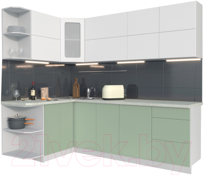 Готовая кухня Интерлиния Мила Матте 1.5x2.4 А левая - фото