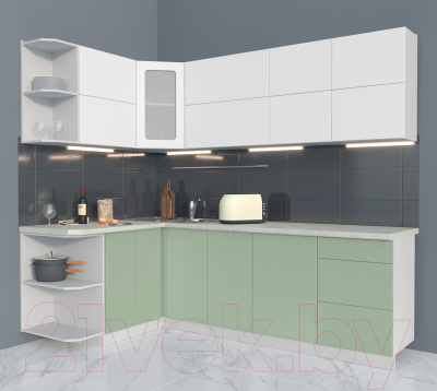 Готовая кухня Интерлиния Мила Матте 1.5x2.4 А левая