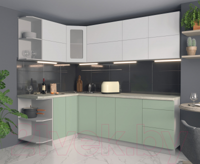 Готовая кухня Интерлиния Мила Матте 1.5x2.4 А левая