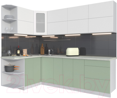 Готовая кухня Интерлиния Мила Матте 1.5x2.5 А левая - фото