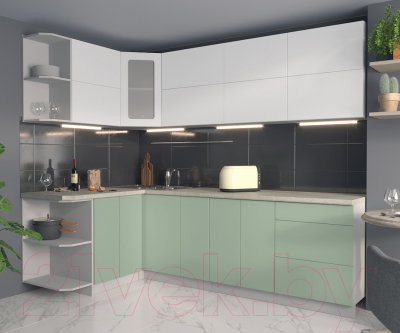 Готовая кухня Интерлиния Мила Матте 1.5x2.5 А левая