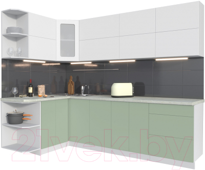 Готовая кухня Интерлиния Мила Матте 1.5x2.6 А левая - фото