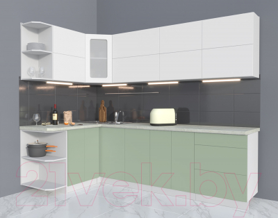 Готовая кухня Интерлиния Мила Матте 1.5x2.6 А левая