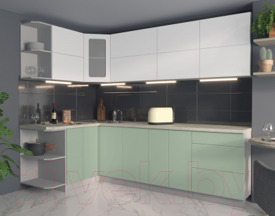 Готовая кухня Интерлиния Мила Матте 1.5x2.6 А левая