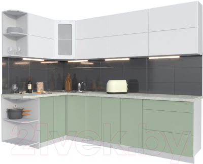 Готовая кухня Интерлиния Мила Матте 1.5x2.7 А левая - фото