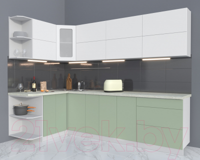 Готовая кухня Интерлиния Мила Матте 1.5x2.7 А левая