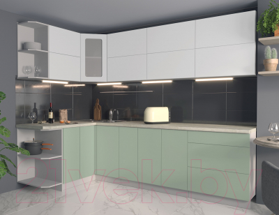 Готовая кухня Интерлиния Мила Матте 1.5x2.7 А левая