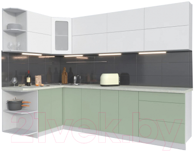 Готовая кухня Интерлиния Мила Матте 1.5x2.8 А левая - фото