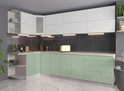 Готовая кухня Интерлиния Мила Матте 1.5x3.0 А левая