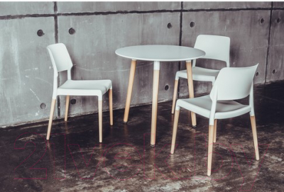 Стул Stool Group Bistro / 8086 (белый/деревянные ножки)