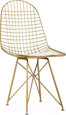 Стул Stool Group Eiffel (золотой с белой подушкой) - фото