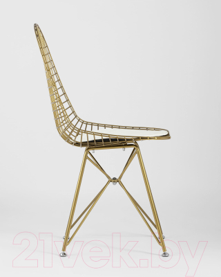 Стул Stool Group Eiffel (золотой с белой подушкой)