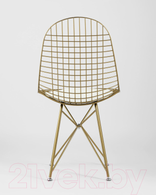 Стул Stool Group Eiffel (золотой с белой подушкой)