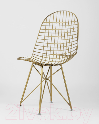 Стул Stool Group Eiffel (золотой с белой подушкой)