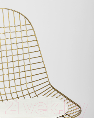 Стул Stool Group Eiffel (золотой с белой подушкой)