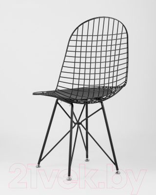 Стул Stool Group Eiffel / AFR-18B-P1 BL/BL (черный с черной подушкой)