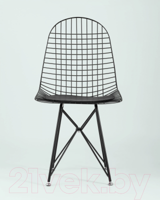 Стул Stool Group Eiffel / AFR-18B-P1 BL/BL (черный с черной подушкой)