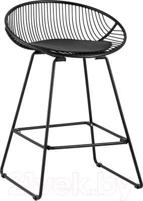 Стул барный Stool Group UFO / UFO-24A-P11 BL/BL (черный с черной подушкой) - фото