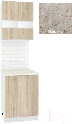 Комплект кухонных модулей Кортекс-мебель Корнелия Экстра 60рс2д - фото