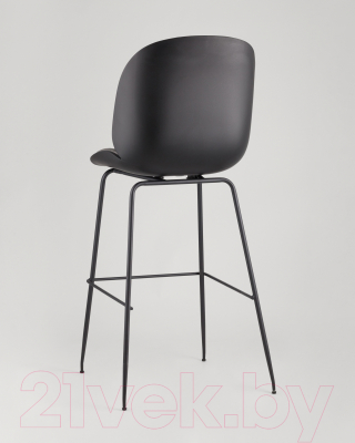 Стул барный Stool Group Турин со спинкой / 9329C (экокожа серый/черные ножки)