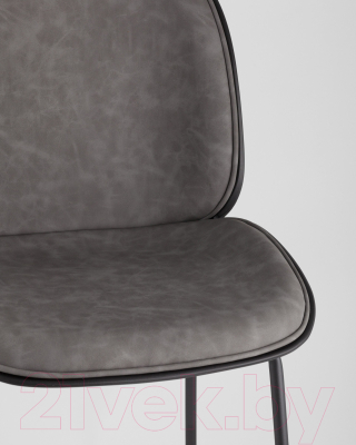 Стул барный Stool Group Турин со спинкой / 9329C (экокожа серый/черные ножки)