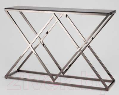 Консольный столик Stool Group Инсигния 115x30 / ECST-026-BG-SK (стекло Smoke/сталь темный хром)