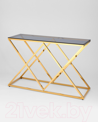 Консольный столик Stool Group Инсигния 120x40 / ECST-026-TG-SK (стекло Smoke/сталь золото)