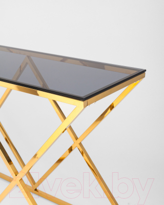 Консольный столик Stool Group Инсигния 120x40 / ECST-026-TG-SK (стекло Smoke/сталь золото)