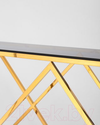 Консольный столик Stool Group Инсигния 120x40 / ECST-026-TG-SK (стекло Smoke/сталь золото)