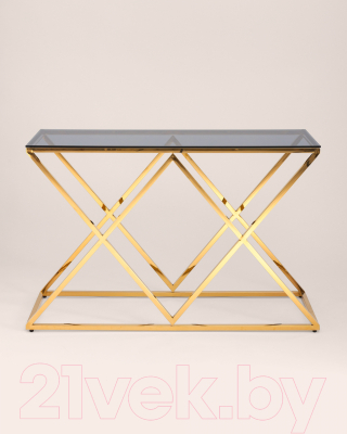 Консольный столик Stool Group Инсигния 120x40 / ECST-026-TG-SK (стекло Smoke/сталь золото)