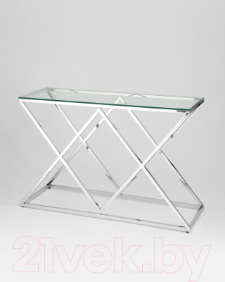 Консольный столик Stool Group Инсигния 120x40 / ECST-026 (прозрачное стекло/сталь серебристый)