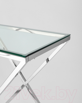Консольный столик Stool Group Инсигния 120x40 / ECST-026 (прозрачное стекло/сталь серебристый)