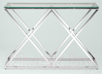 Консольный столик Stool Group Инсигния 115x30 / ECST-026 (прозрачное стекло/сталь серебристый)