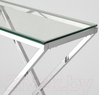 Консольный столик Stool Group Инсигния 115x30 / ECST-026 (прозрачное стекло/сталь серебристый)