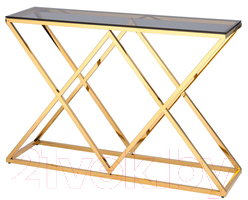 Консольный столик Stool Group Инсигния 115x30 / ECST-026-TG-SK (стекло Smoke/сталь золото) - фото