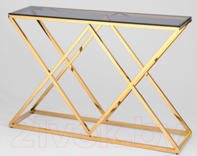 Консольный столик Stool Group Инсигния 115x30 / ECST-026-TG-SK (стекло Smoke/сталь золото)