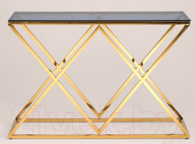 Консольный столик Stool Group Инсигния 115x30 / ECST-026-TG-SK (стекло Smoke/сталь золото)