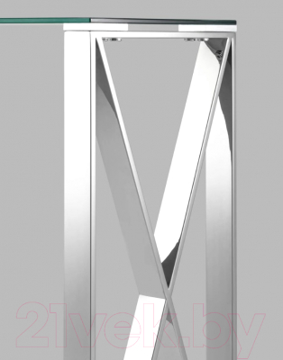 Консольный столик Stool Group Кросс 115x30 / ECST-008 (стекло/сталь/серебристый)