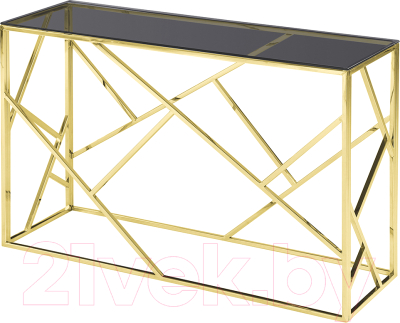 Консольный столик Stool Group Арт Деко 115x30 / ECST-015-TG-SK (стекло Smoke/сталь золото) - фото