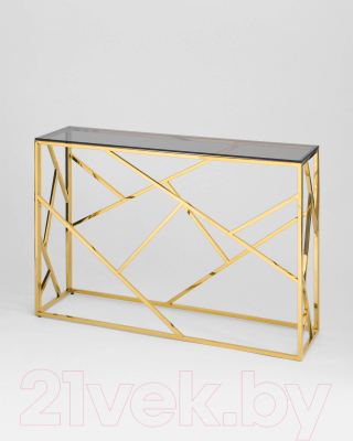 Консольный столик Stool Group Арт Деко 115x30 / ECST-015-TG-SK (стекло Smoke/сталь золото)
