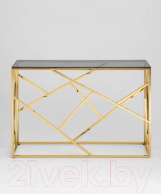 Консольный столик Stool Group Арт Деко 115x30 / ECST-015-TG-SK (стекло Smoke/сталь золото)
