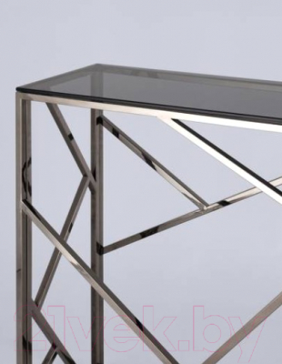 Консольный столик Stool Group Арт Деко 115x30 / ECST-015-BG-SK (стекло Smoke/сталь темный хром)
