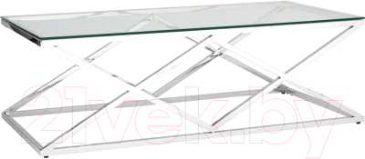 Журнальный столик Stool Group Инсигния 120x60 / ECT-026 (прозрачное стекло/сталь серебристый) - фото