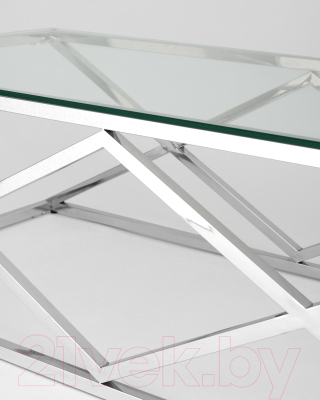 Журнальный столик Stool Group Инсигния 120x60 / ECT-026 (прозрачное стекло/сталь серебристый)