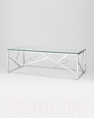 Журнальный столик Stool Group Арт Деко 120x60 / ECT-015 (прозрачное стекло/сталь серебристый)