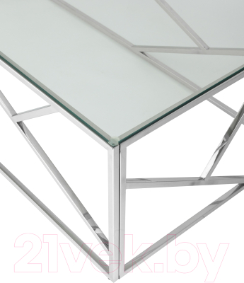 Журнальный столик Stool Group Арт Деко 120x60 / ECT-015 (прозрачное стекло/сталь серебристый)