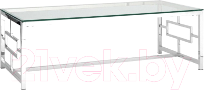 Журнальный столик Stool Group Бруклин 120x60 / ECT-013 (прозрачное стекло/сталь серебристый) - фото