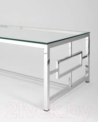 Журнальный столик Stool Group Бруклин 120x60 / ECT-013 (прозрачное стекло/сталь серебристый)