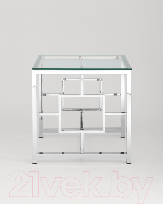 Журнальный столик Stool Group Бруклин 55x55 / EET-013 (прозрачное стекло/сталь серебристый)