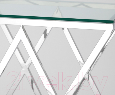 Журнальный столик Stool Group Инсигния 55x55 / EET-026 (прозрачное стекло/сталь серебристый)